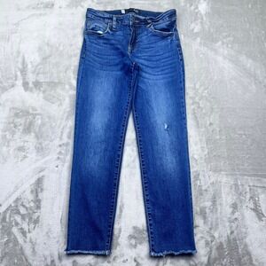 Kut From the Kloth Catherine Ankle Straight Leg Jeans Blue Sz 2 Fits 26" Grunge